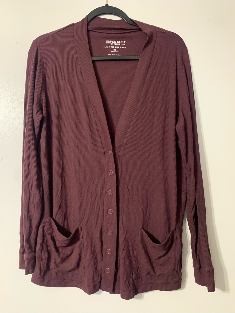 Women's Burgundy Button-Front Cardigan